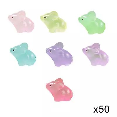 50x Resin Handicraft Glow In The Dark Pig Fairy Garden Accessories Micro • £7.98