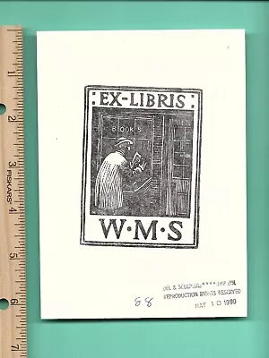 AUTHENTIC PRINT     WMS  BOOKPLATE       By   JJ LANKES (1884-1960) • $12.95