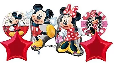 Mickey And Minnie Birthday Party Balloons Bouquet Decorations Supplies Mickey A • £18.30