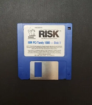 Leisure Games RISK (Disk #1) IBM PC/TANDY 1000 3.5  Floppy Diskette • $8.99