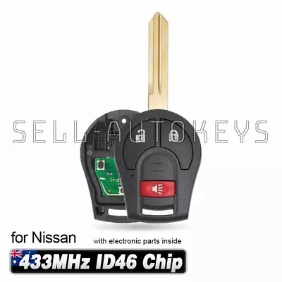 433MHz For Nissan Micra Tiida Xtrail T31 Almera Pulsar Complete Remote Key Fob • $30.59