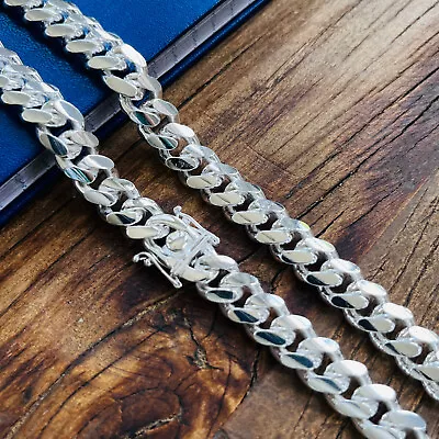 Real Solid 925 Sterling Silver Miami Cuban Mens Boys Chain Bracelet Or Necklace • $419.99