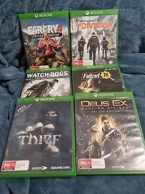 Xbox One Games Bundle X6 Farcry 4 Division Deus Ex Fallout 76 Thief Watch Dogs • $48
