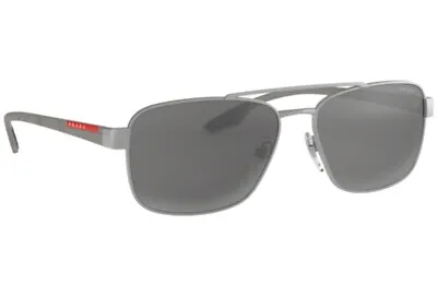 $299.95 • Buy NEW Genuine PRADA Linea Rossa Silver Grey Mirror Sunglasses PS 51US SPS QFP2B0 