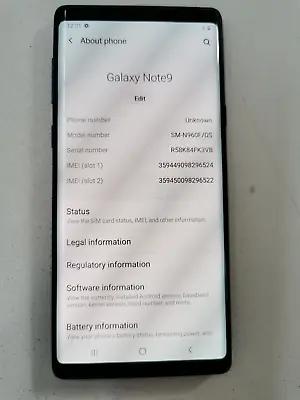 Samsung Galaxy Note 9 SM-N960F - 512GB - Good Working Condition • $579.99