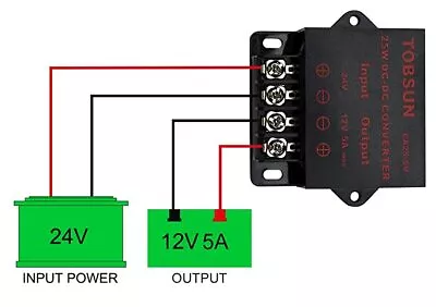 $10.99 • Buy Power Regulator DC 24V To DC 12V 5A 60W Voltage Step Down Buck Converter Reducer
