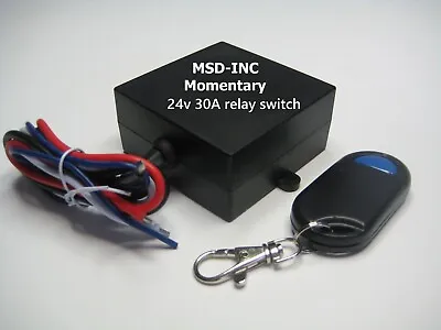 MSD-INC 24V Out 30A RELAY Switch With MOMENTARY Wirless Remote Control RX40M • $20