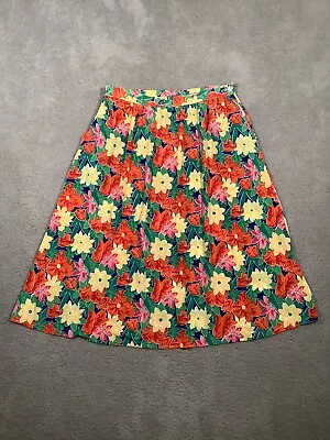 Vintage Haberdashery  Women’s Midi Skirt Size 20 Tropical Colorful Flowers Flowy • £18.10