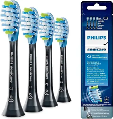 4 Pack Philips Sonicare C3 Premium Defence Sonic Toothbrush Heads White Black AU • $39.99