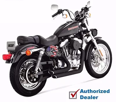 Black Vance & Hines Shortshots Staggered Exhaust Pipes 1999-2003 Sportster XL • $599.99