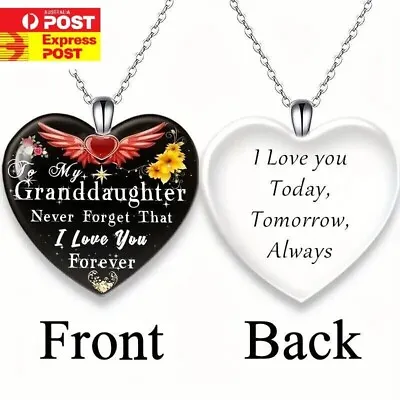 Love Heart Granddaughter Pendant Necklace  I Love You  Silver Chain • $7.61