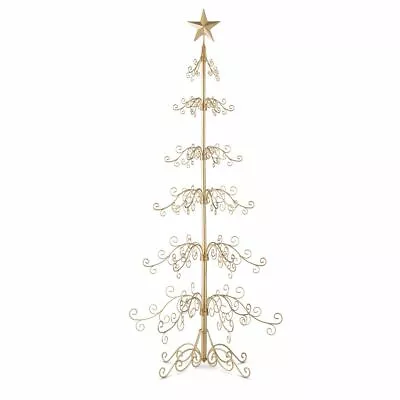 36  & 84  Metal Scroll Christmas Ornament Display Trees In Black & Gold Colors • $79.99