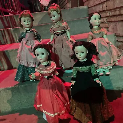 5 1948 Madame Alexander 14  Tall Little Women Dolls Jo Amy Meg Beth Marmie Tags • $220
