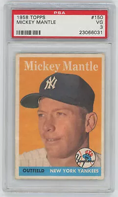 1958 Topps 8 Mantle PSA 3 (ctd) 689472 • $842
