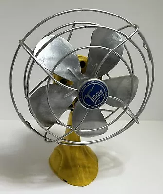 Vintage Torcan Mfg. Co. 10” Yellow 5 Blade Desk Fan Art Deco Model 96 No Power • $35