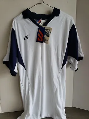 Mizuno Shirt Mens XXLarge White/Blue USA Made Vintage RARE 90s NWT Made In USA • $47.99