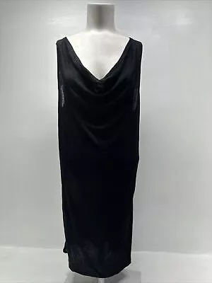 Alexander Wang T Tank Mini Dress Knit Sleeveless Cowl Neck Tencel Black M Medium • $35