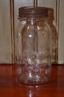 Vintage Presto Supreme Mason Duraglass Quart Jar By Owens Il. Glass Co. W/ Lid • $24.99