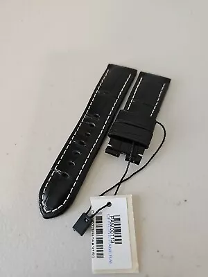 $238 • Buy Officine Panerai 24/22mm OEM Black Alligator Strap AUSTRIA MADE For Tang Buckle 