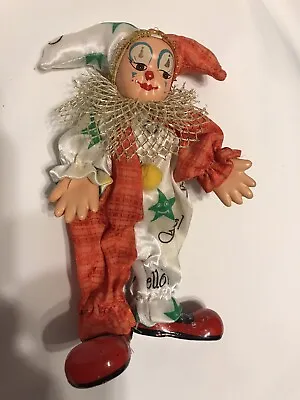 Vintage Porcelain Clown Posable Freestanding Rare Old Kinda Creepy Court Jester • $19.95