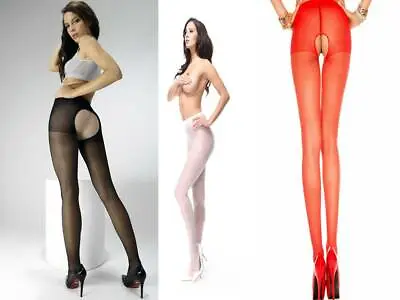 £4.49 • Buy Sexy Crutchless Tights Various Colours Open Crotch