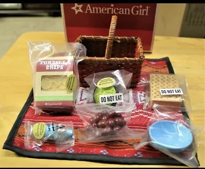 Saige Picnic Set American Girl Food Basket Blanket Retired NEW In Box Sealed. • $85.64