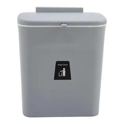 9L Wall Mounted Waste Bin Kitchen Cabinet Door Cupboard Hanging Trash Can W/ Lid • £9.95