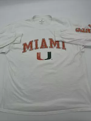 Miami Hurricanes Long Sleeve Shirt Men X-Large White Fanatics…#3421 • $5.40