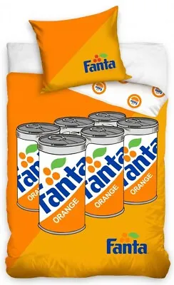 £29.99 • Buy Fanta Logo Single Duvet Cover Set 140 X 200 Cm 100% COTTON Soft Drink
