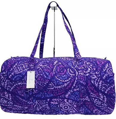 Vera Bradley Large Traveler Duffel Bag Paisley Amethyst NWT • $68