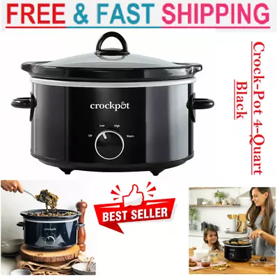 New Crock-Pot 4-Quart Classic Slow Cooker Black.Best Price • $25.63