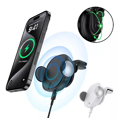 15W Qi Wireless Car Fast Charger Mount Holder For IPhone 15 14 13 12 Pro Max • $6.99