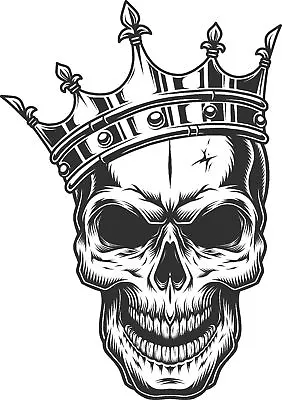 Crown Skull Decal Sticker 3m Made In Usa Truck Bike Helmet Vehicle Window Wall • $2.49