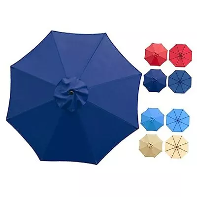 Patio Umbrella 9 Ft Replacement Canopy For 8 Rib，Patio 9ft-8 Ribs Navy Blue • $46.17