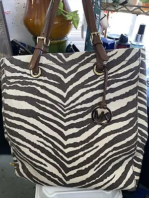 Michael Kors Zebra Print Canvas Tote/ Purse Pre-owned • $29.99