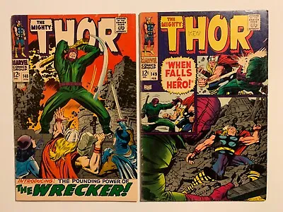 The Mighty Thor 148-149 Marvel Comics 1968. 1st App And Origin Of The Wrecker! • $40