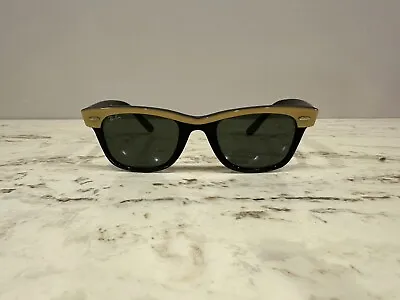 Ray Ban RB2143 Authentic Wayfarer 50mm Sunglasses. Gold Ans Black • $80
