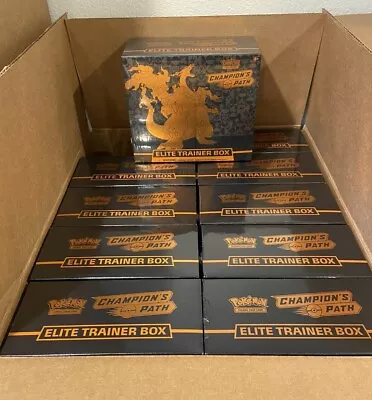 Pokemon Champion's Path Elite Trainer Box Factory SEALED Case 10 Boxes 100 Packs • $1190.88