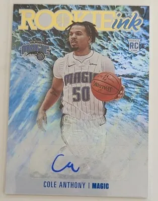 $45 • Buy 2020-21 Panini NBA Hoops Cole Anthony Rookie Ink Autograph RI-CAN Orlando Magic