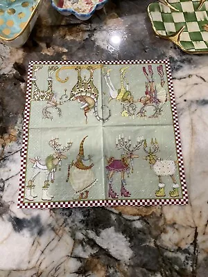 MacKenzie-Childs DASH AWAY Cocktail 1 Napkin For Decoupage. • $4