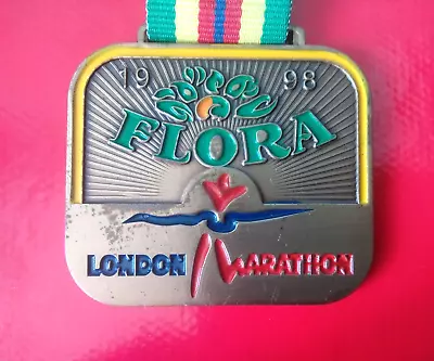 Flora London Marathon Medal 1998 - Vintage - With Ribbon • £59.98