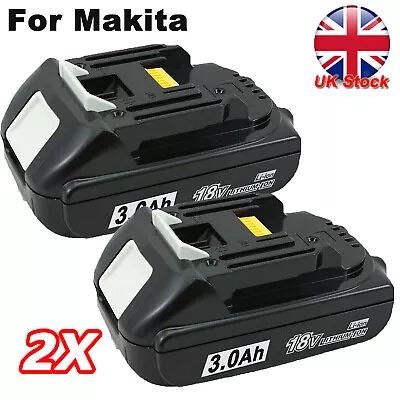 2PACK For Makita 18v Lithium Ion 3.0Ah Compact Battery BL1815N LXT BL1850 BL1830 • £25.89