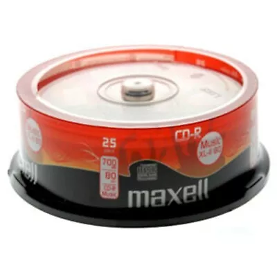 25 Maxell CD-R 700MB Audio Blank CDR 700mb XL-II 80 Free P&P Audio Music 80 MINS • £15.99