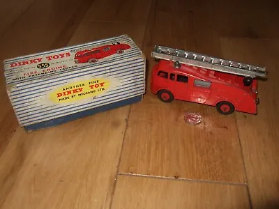£39.99 • Buy DINKY TOYS FIRE ENGINE WITH EXTENDING LADDER IN ORIGINAL BOX No 555 DIECAST