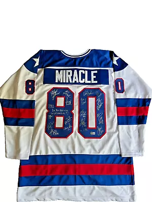 1980 TEAM USA HOCKEY MIRACLE ON ICE  Do You Believe  AUTO X19 WHITE JERSEY BAS • $899.99