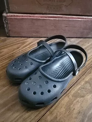 Crocs Women’s Black Mary Jane Classic Clog Slingback Shoes Size 7 • $19.99