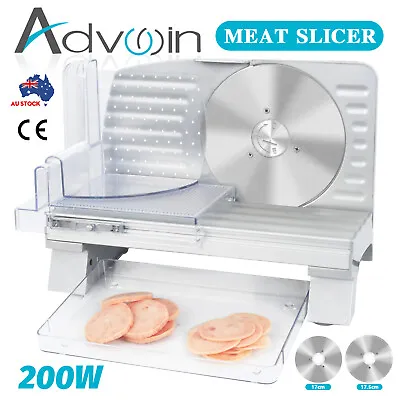 Advwin 200W Electric Meat Slicer 2 Blades Food Bread Processor Deli Cutter AU • $89.90