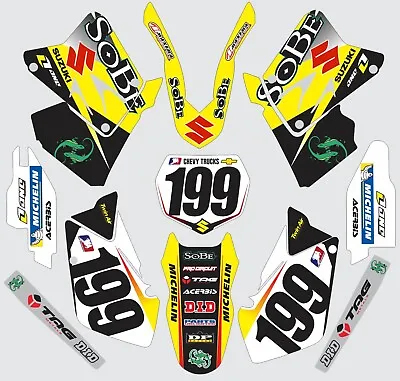 Decals For Suzuki RM250 RM125 RM 125 250 GRAPHICS 2001-2012 Stickers Throwback • $98