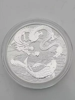 1oz Perth Mint Dragon And Koi 9999 Silver Bullion Coin In Capsule Never Opened  • £32.50