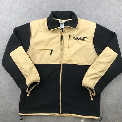 Vanderbilt Commodores Jacket Mens Large Black Gold Fleece Full Zip Reebok * • $34.95